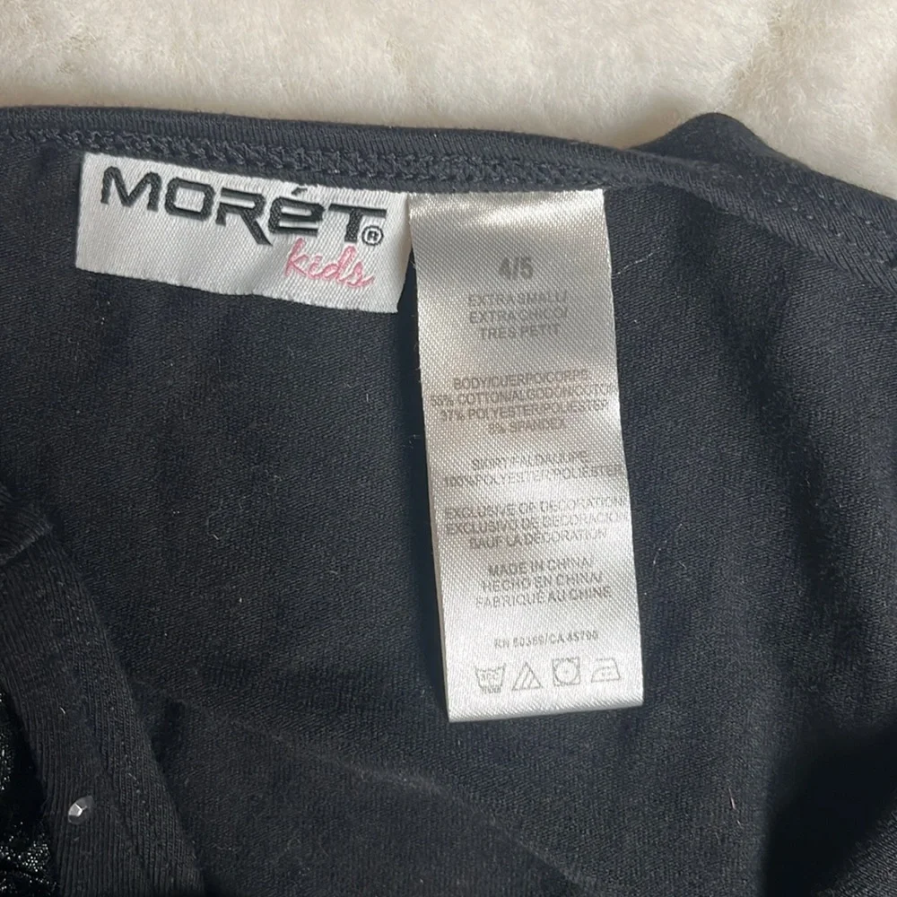 Little Girl Dance Leotard Black Soft Stretchy Size 4/5 - Picture 6 of 7